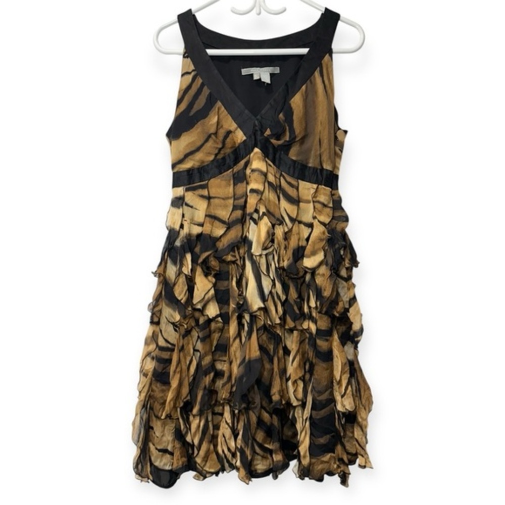 Zara Silk Animal Print Sleeveless Dress size L
